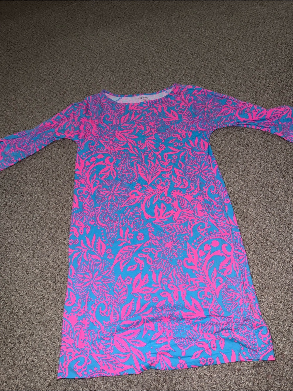 Lilly Pulitzer Pink & Turquoise Floral-Print Midi Dress
